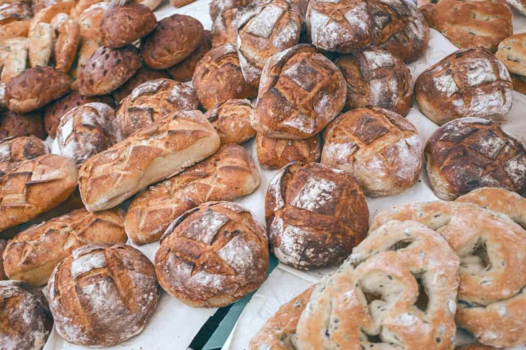 Baked goods in a market