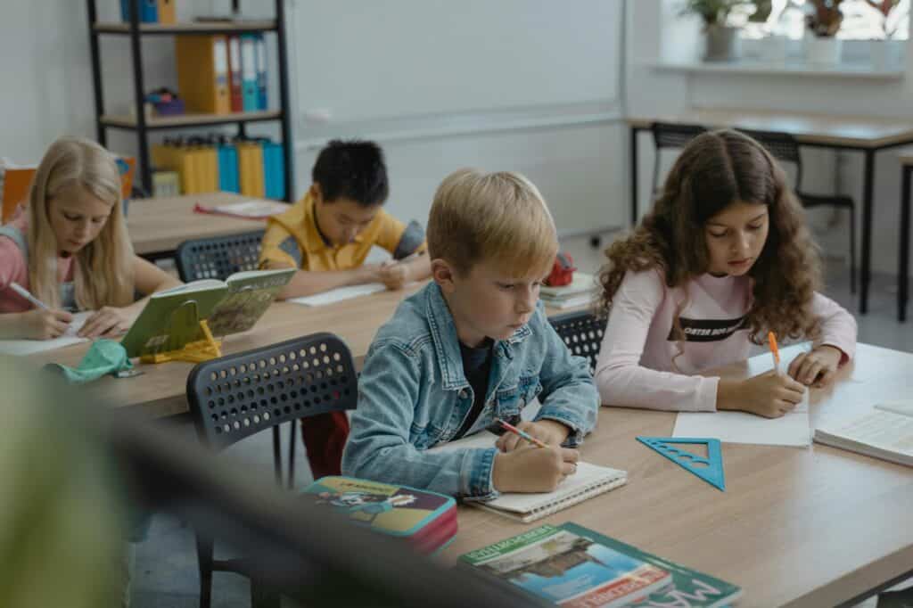Students are working on their assignment