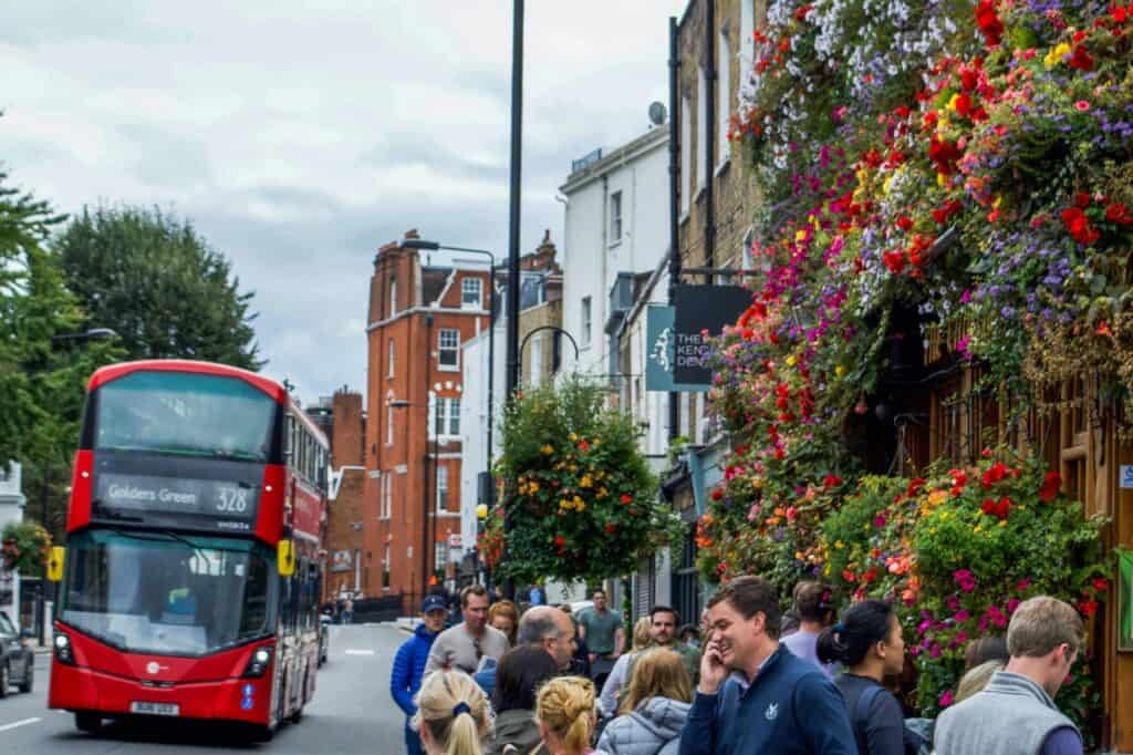 A double-decker bus bound for Golders Green